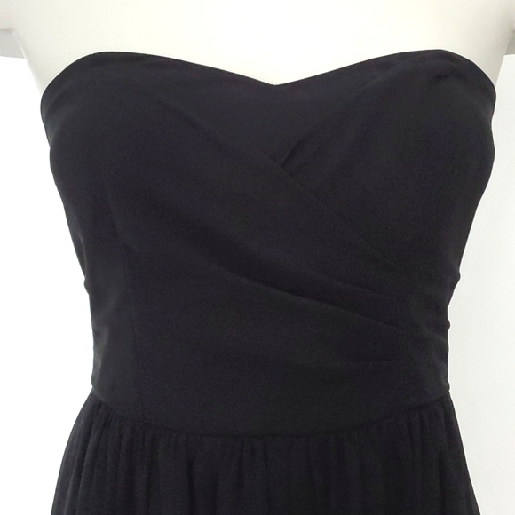 LE CHATEAU Black Floral Print Strapless Knee Length Dress Size XS - Picture 6 of 13